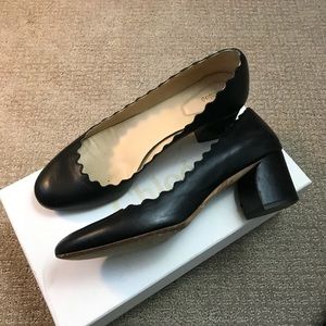 CHLOE Black Rossa Mod Scallop Heels Pumps